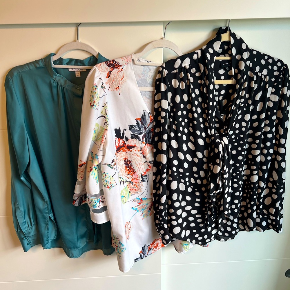 Three XXL Print Blouses